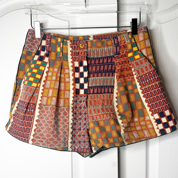 Ulla Johnson Freda Embroidered Pleated Shorts Size 6 - Picture 5 of 15